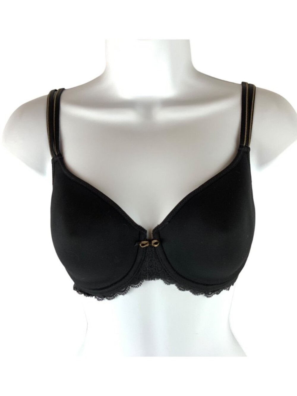 Chantelle Merci Black Lace Underwire T-Shirt Bra 17470 Size 30DDD